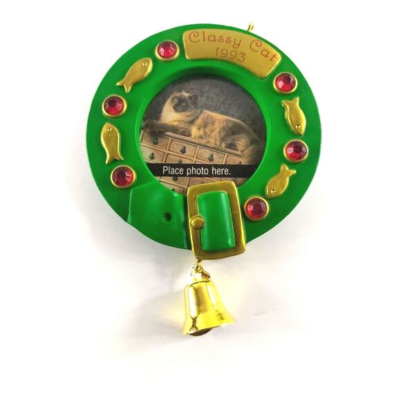 Hallmark Keepsake Ornament Special Cat Classy Cat 1993 photo frame bell - Picture 1 of 6